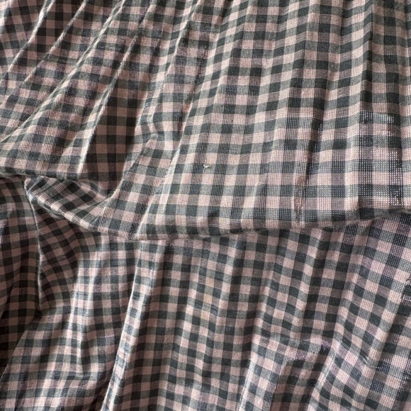 Anthropologie Rowan Pleated Gingham Shiny Midi Skirt - Picture 5 of 8